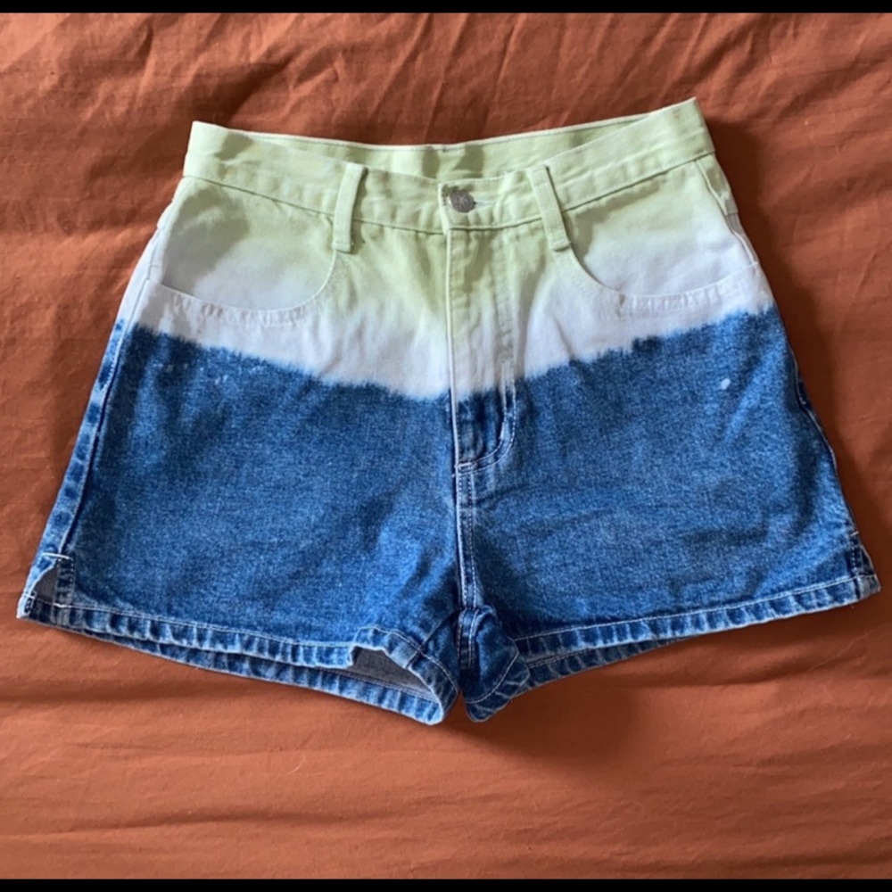 Ombré high rise jean shorts